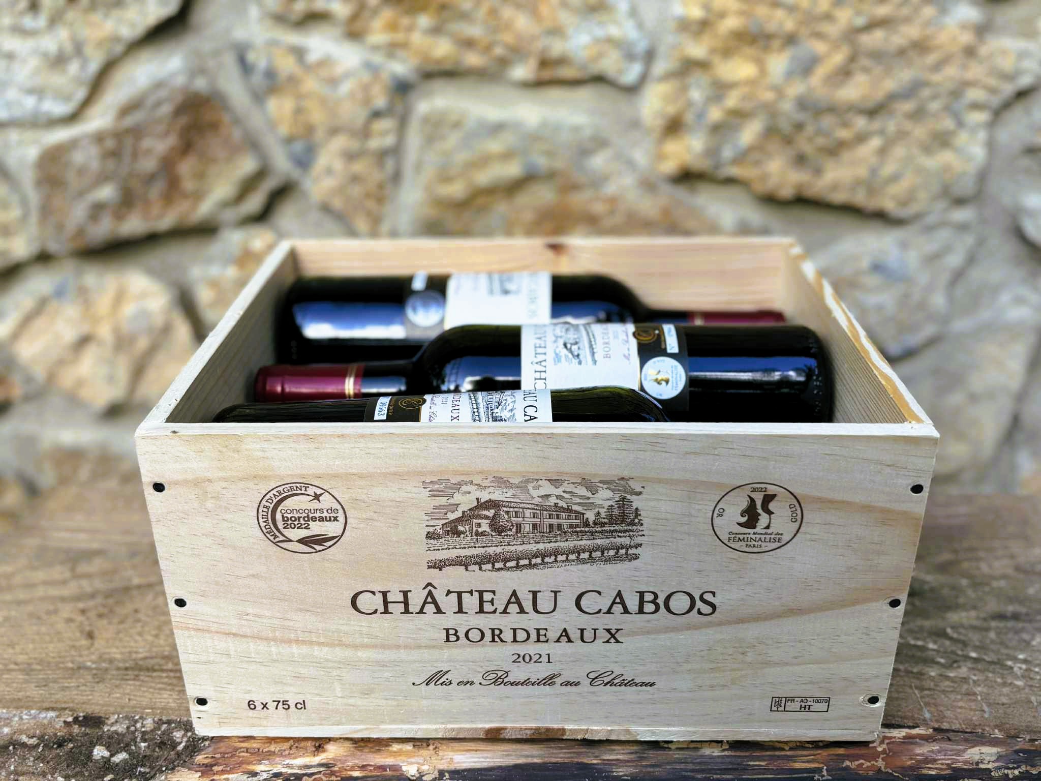 Bordeaux A.O.C. Château Cabos Rouge 5 + 1 + dárkové balení